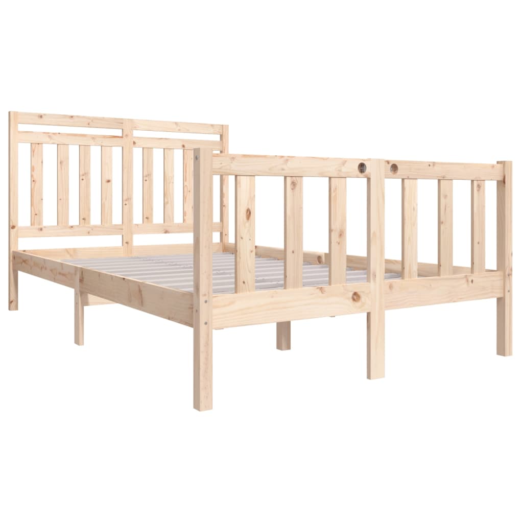 vidaXL Bed Frame without Mattress Solid Wood 120x200 cm (810077+814084)