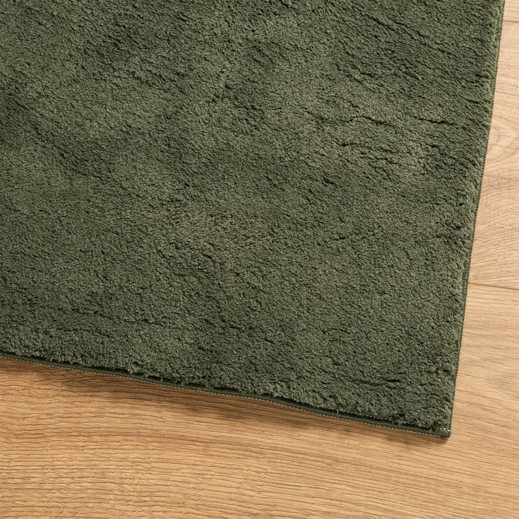 vidaXL Rug HUARTE Short Pile Soft and Washable Forest Green 80x250 cm