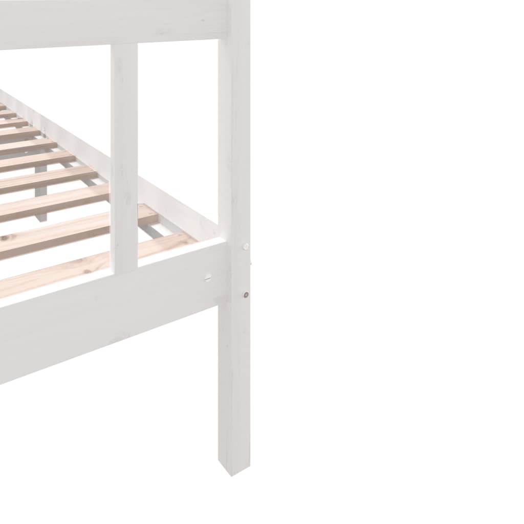 vidaXL Bed Frame without Mattress White Solid Wood Pine Super King