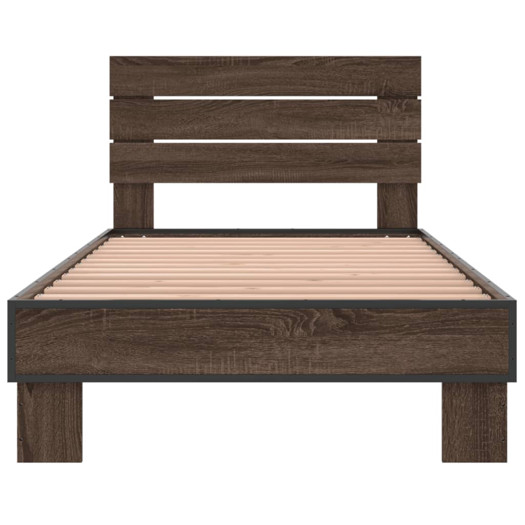 vidaXL Bed Frame without Mattress Brown Oak 100x200 cm