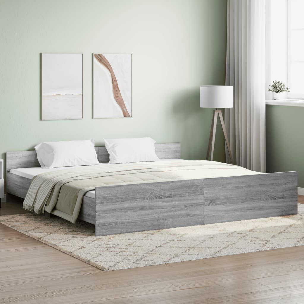 vidaXL Bed Frame without Mattress Grey Sonoma 200x200 cm