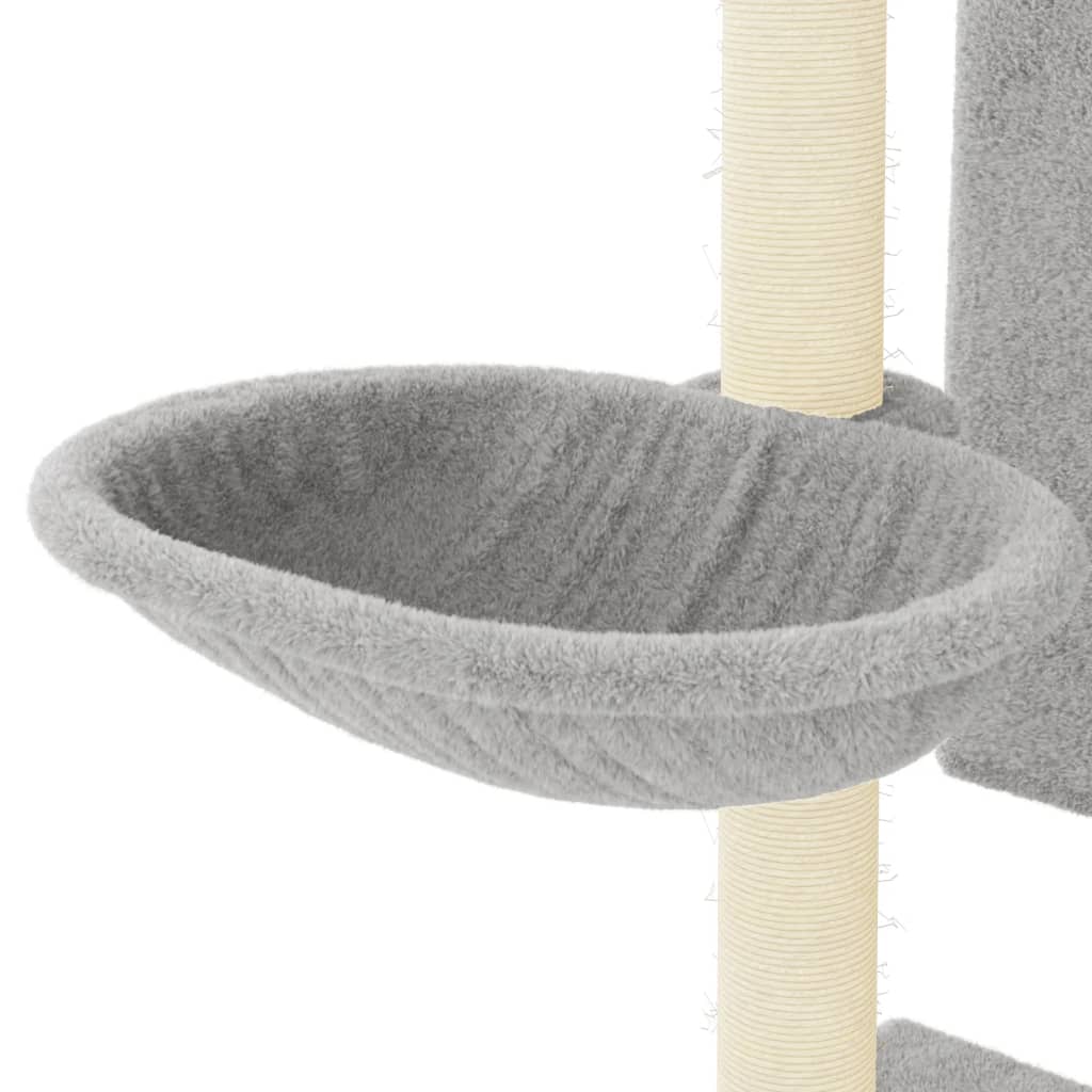 vidaXL Cat Tree with Sisal Scratching Posts Light Grey 130.5 cm