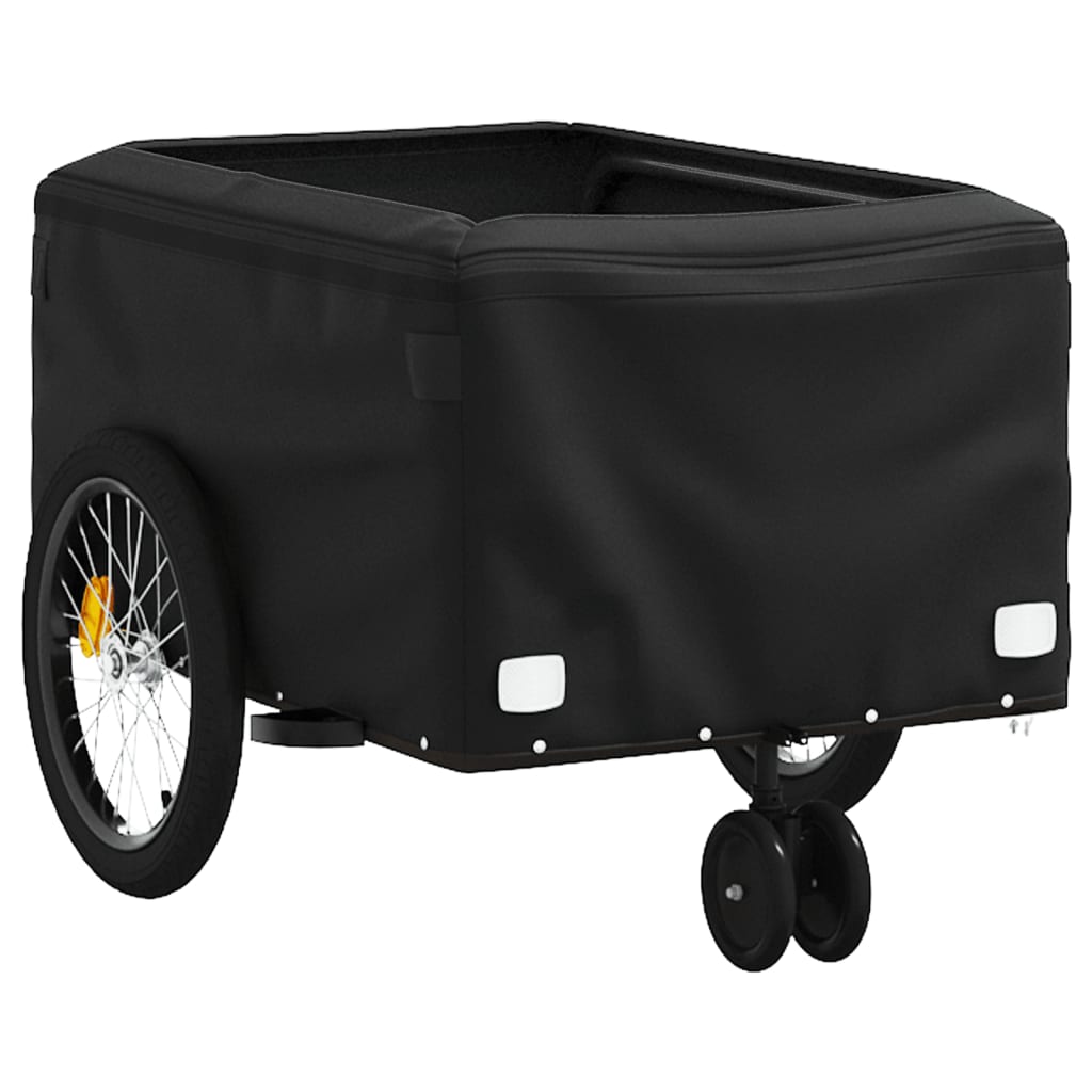 vidaXL Bike Trailer Black and Yellow 30 kg Iron