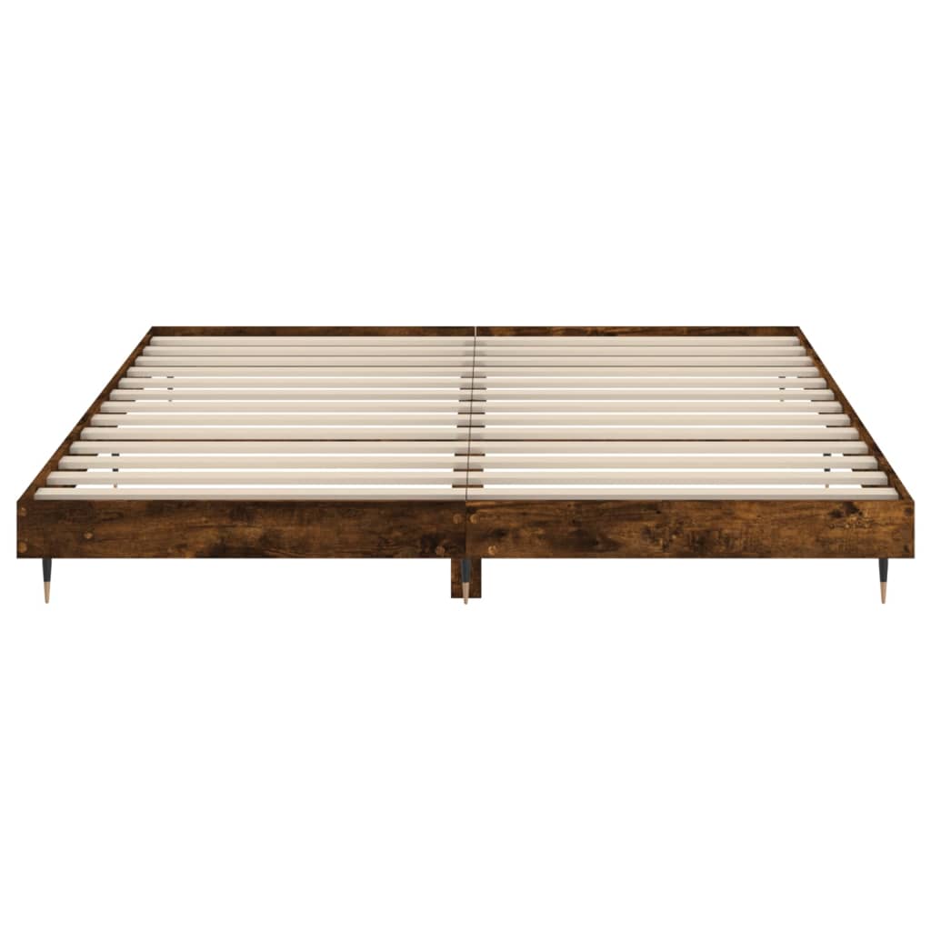 vidaXL Bed Frame without Mattress Smoked Oak 140x200 cm Engineered Wood