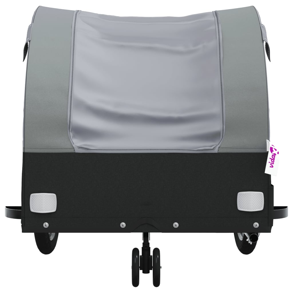 vidaXL Bike Trailer Black and Grey 30 kg Iron