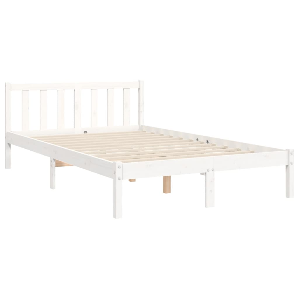 vidaXL Bed Frame without Mattress White 120x200 cm Solid Wood Pine