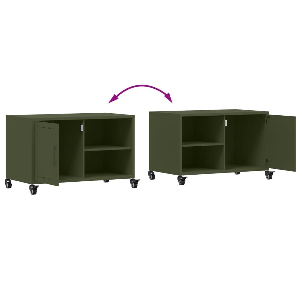 vidaXL TV Cabinet Olive Green 68x39x43.5 cm Steel