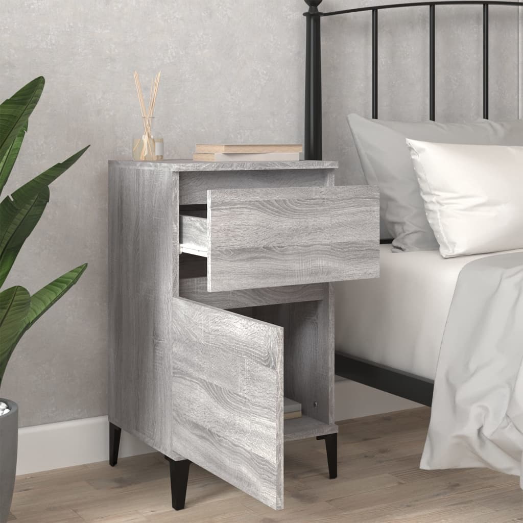 vidaXL Bedside Cabinets 2 pcs Grey Sonoma 40x35x70 cm