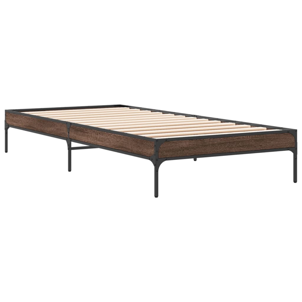 vidaXL Bed Frame without Mattress Brown Oak 90x190 cm Single