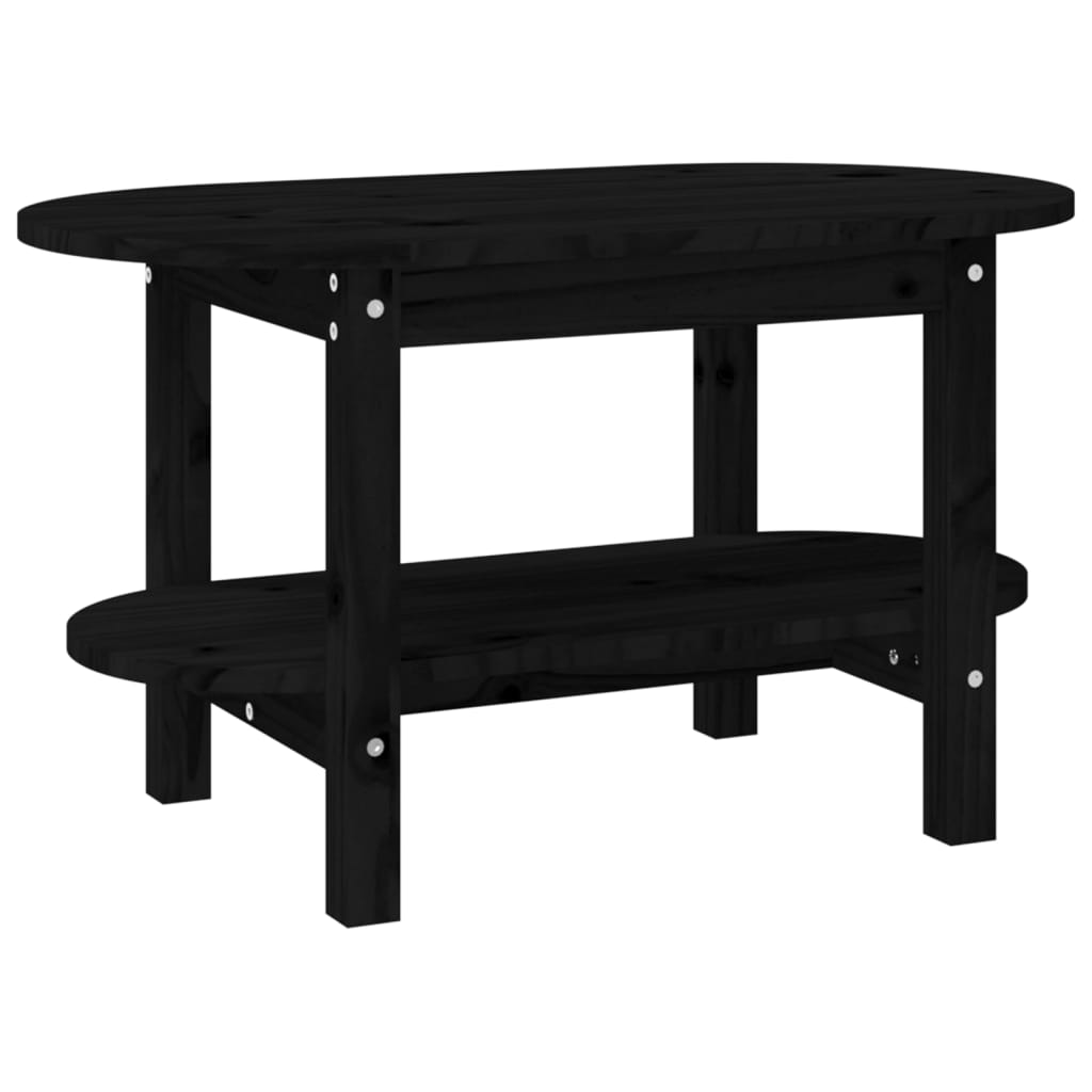 vidaXL Coffee Table Black 80x45x45 cm Solid Wood Pine