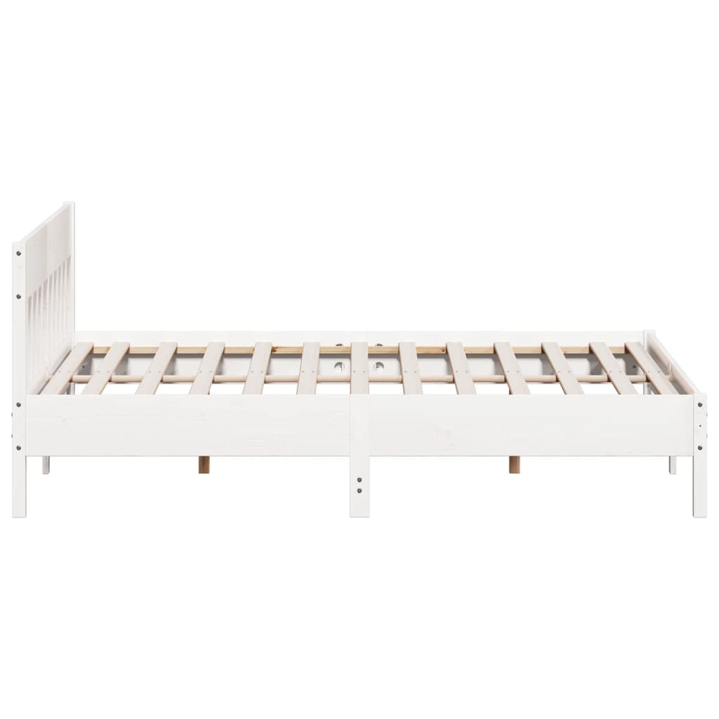 vidaXL Bed Frame without Mattress White 180x200 cm Super King Solid Wood Pine