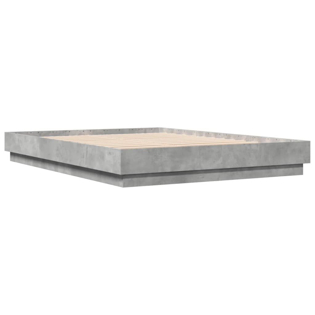 vidaXL Bed Frame Concrete Grey 160x200 cm Engineered Wood