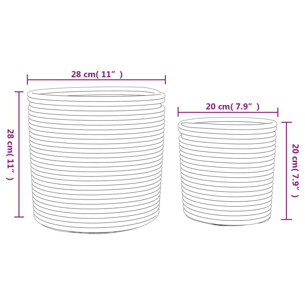 vidaXL Storage Baskets 2 pcs White and Black Cotton