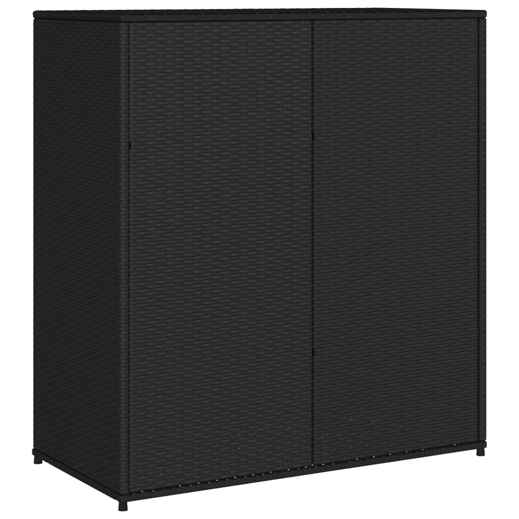 vidaXL Garden Storage Cabinet Black 105x55x113 cm Poly Rattan