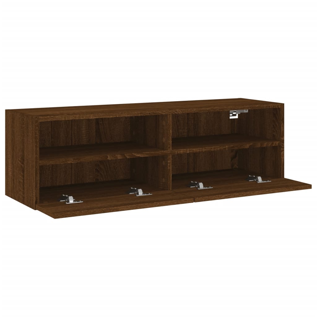 vidaXL TV Wall Cabinet Brown Oak 100x30x30 cm Engineered Wood