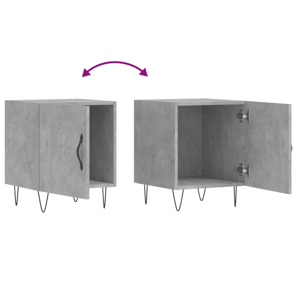 vidaXL Bedside Cabinets 2 pcs Concrete Grey 40x40x50 cm Engineered Wood