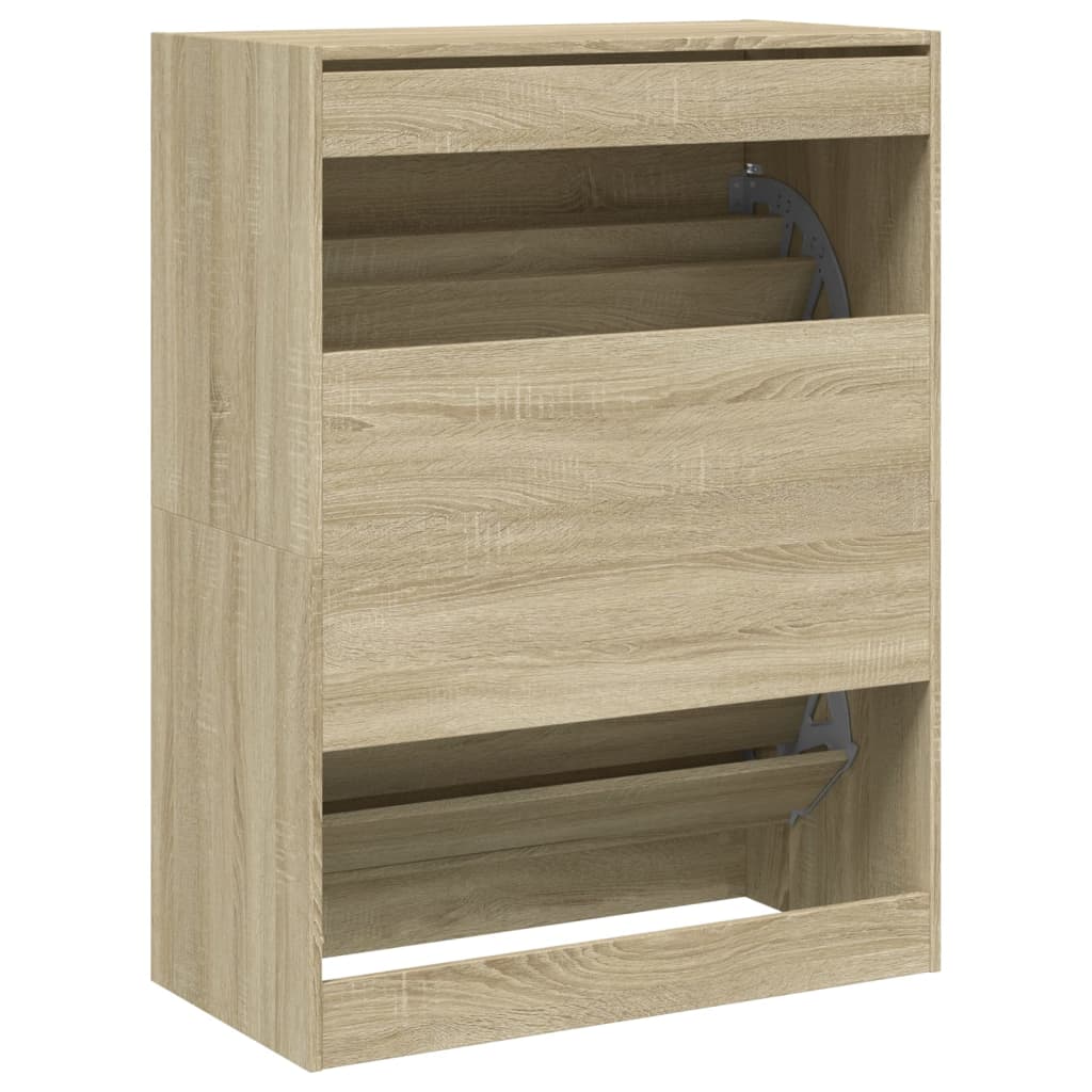 vidaXL Shoe Cabinet with 2 Flip-Drawers Sonoma Oak 80x42x108 cm