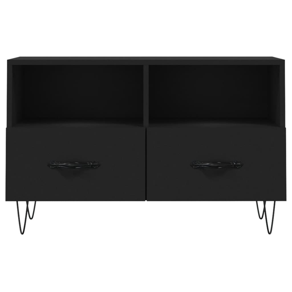 vidaXL TV Cabinet Black 80x36x50 cm Engineered Wood