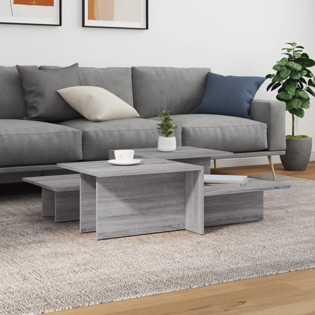 vidaXL Coffee Tables 2 pcs Grey Sonoma Engineered Wood