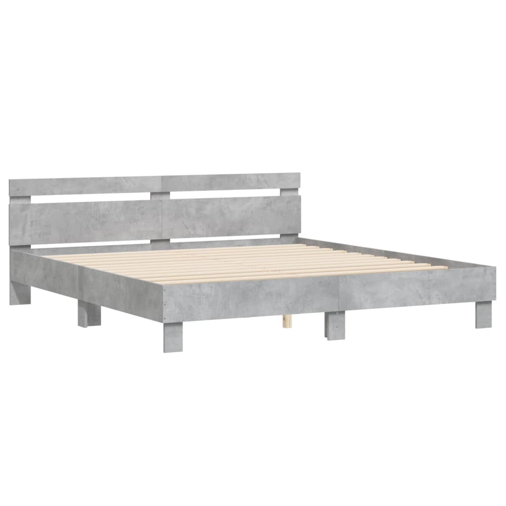 vidaXL Bed Frame without Mattress Concrete Grey 160x200 cm