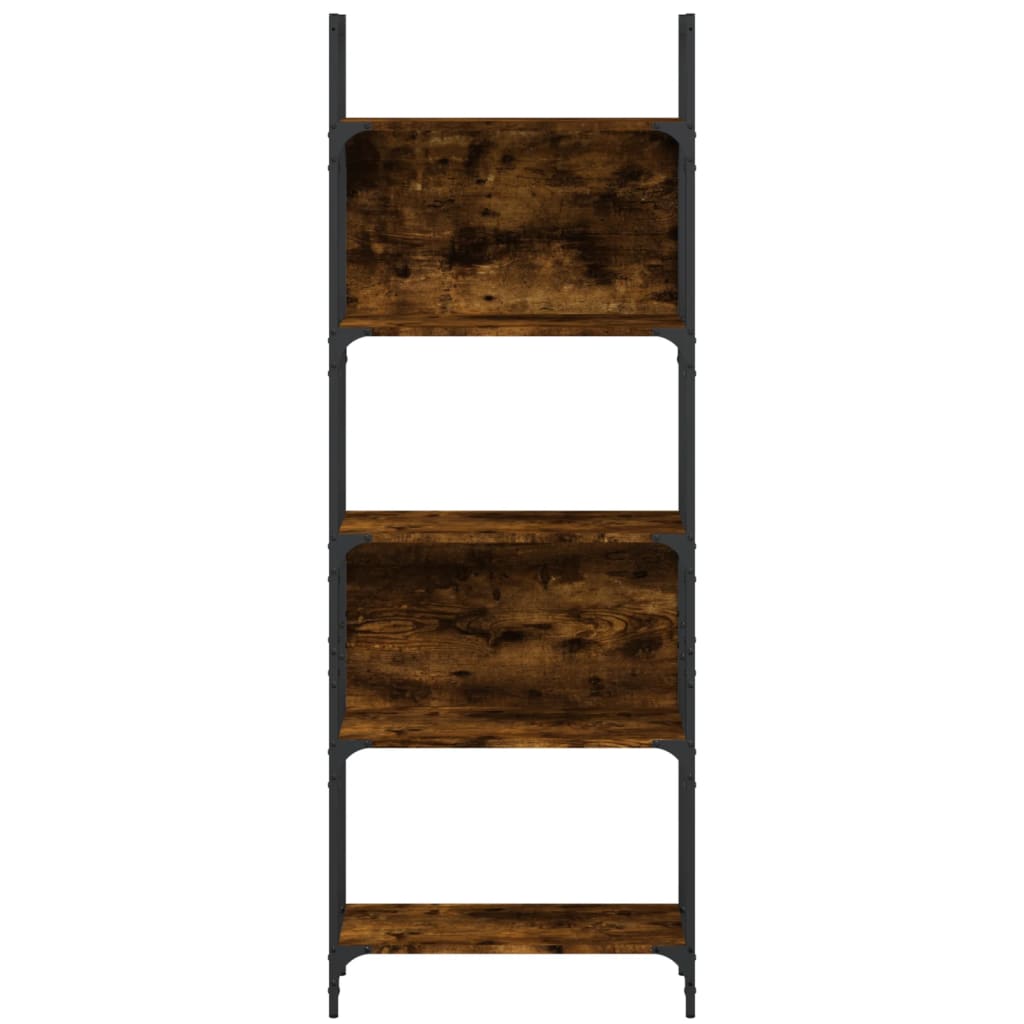 vidaXL Bookshelf 5-Tier Smoked Oak 60.5x24x166.5 cm Engineered Wood