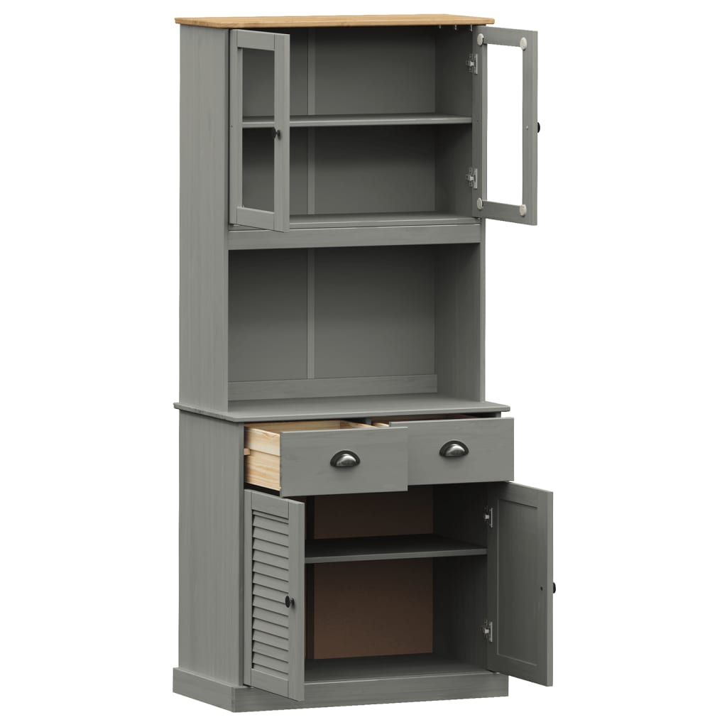 vidaXL Highboard VIGO Grey 78x40x175 cm Solid Wood Pine