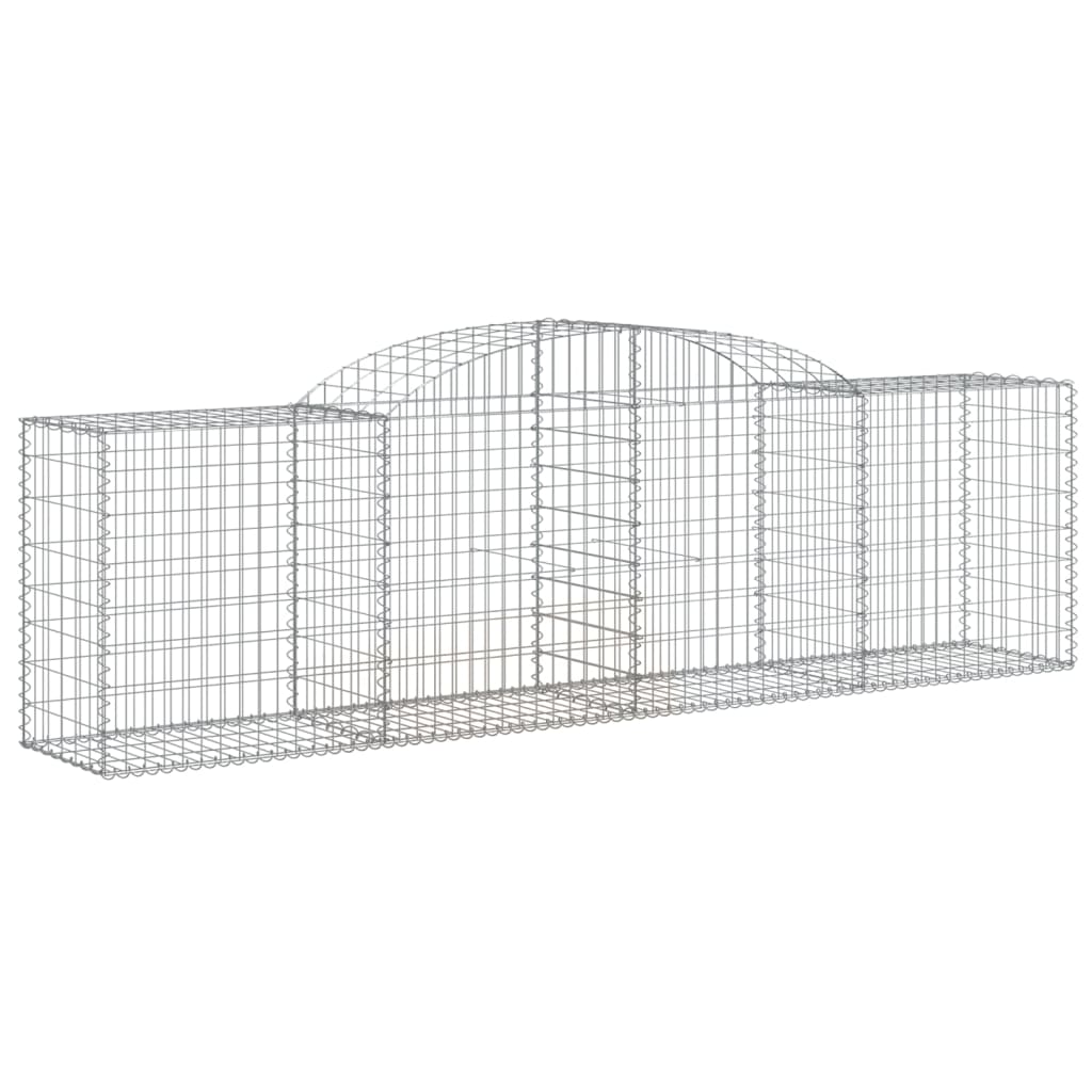 vidaXL Arched Gabion Basket 300x50x80/100 cm Galvanised Iron