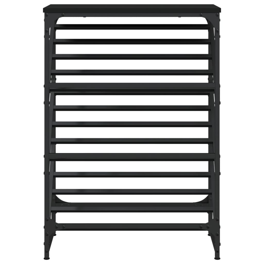 vidaXL Shoe Rack Black 60x30x85 cm Engineered Wood