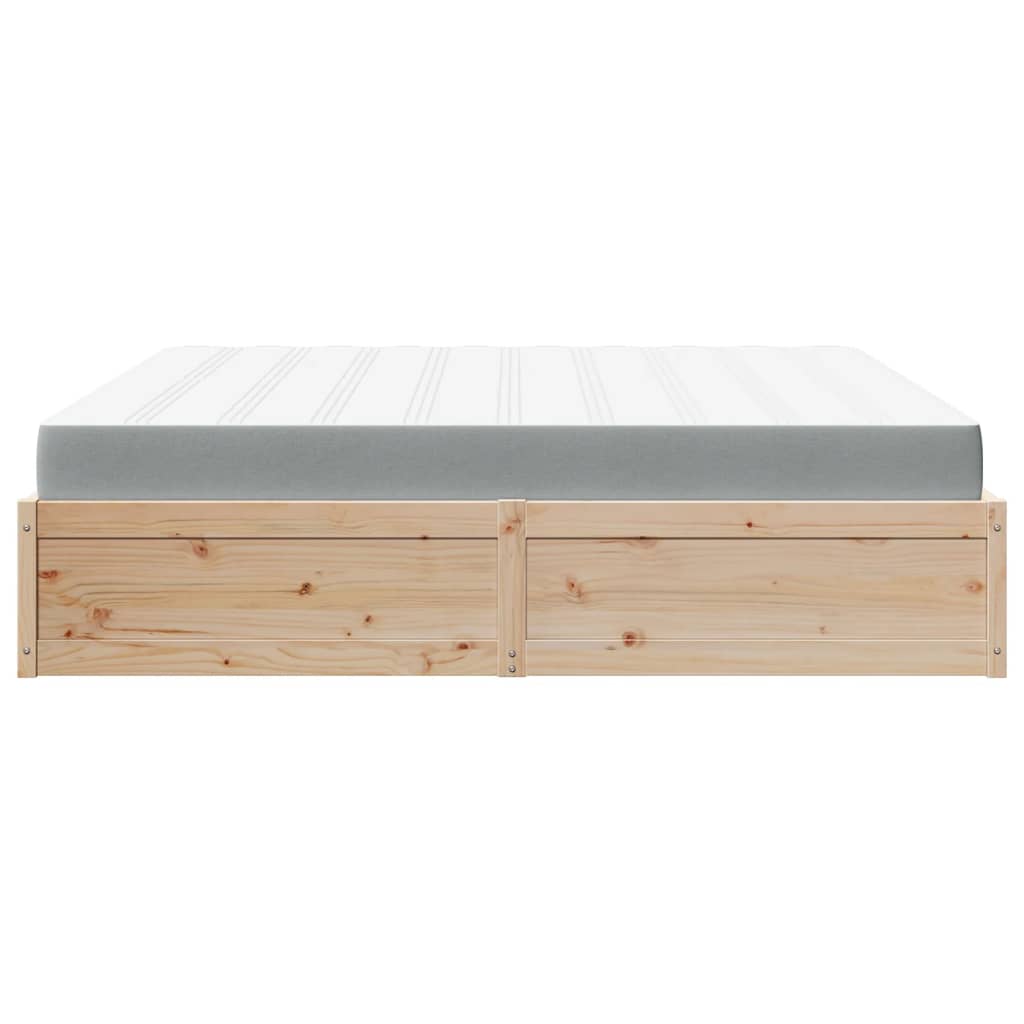 vidaXL Bed with Mattress 200x200 cm Solid Wood Pine