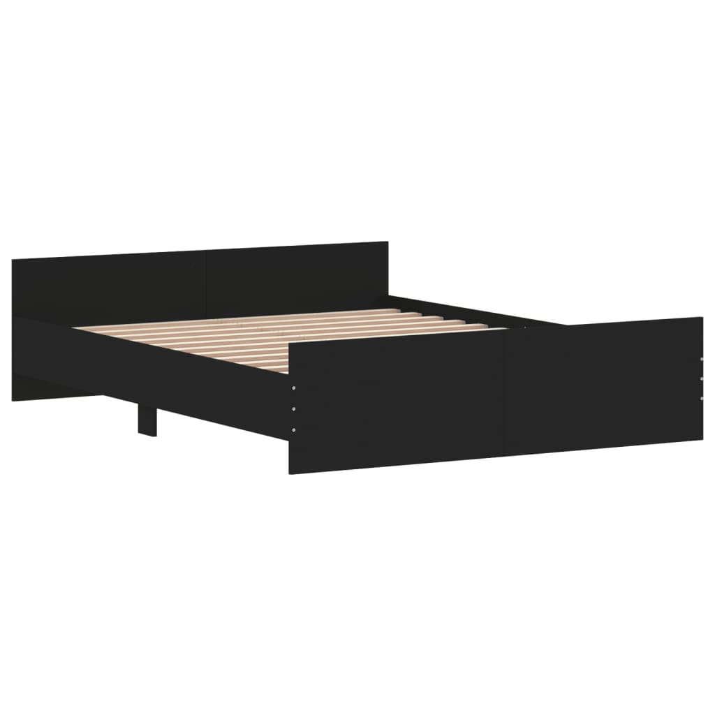 vidaXL Bed Frame without Mattress Black 140x200 cm