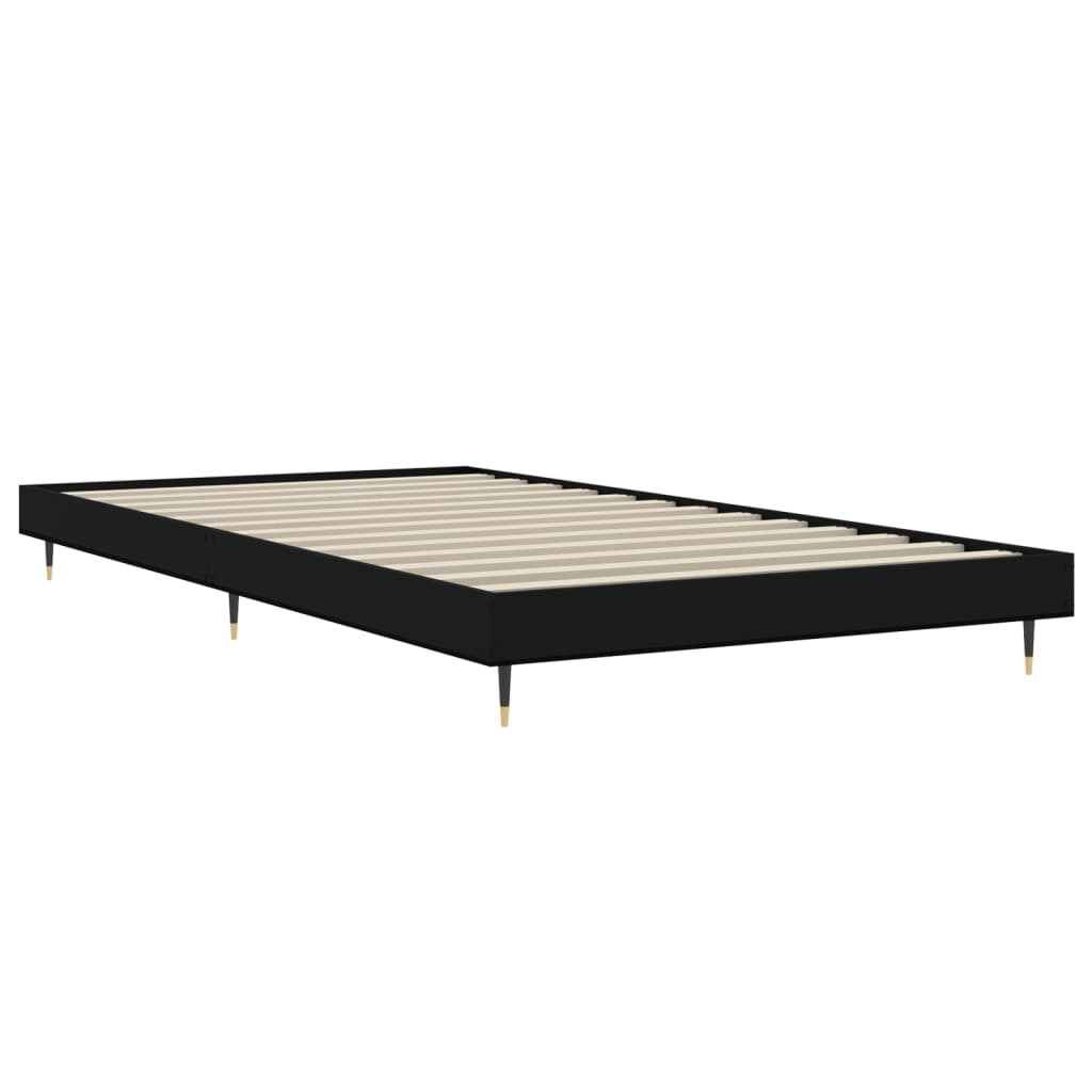 vidaXL Bed Frame without Mattress Black 100x200 cm Engineered Wood