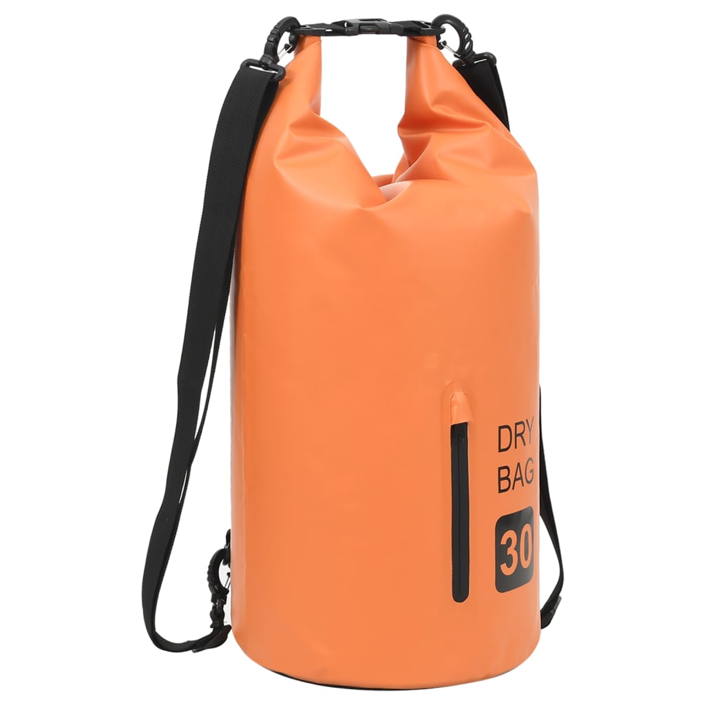 vidaXL Dry Bag with Zipper Orange 30 L PVC