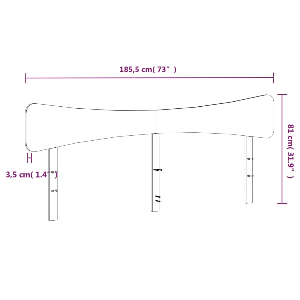 vidaXL Headboard White 180 cm Solid Wood Pine