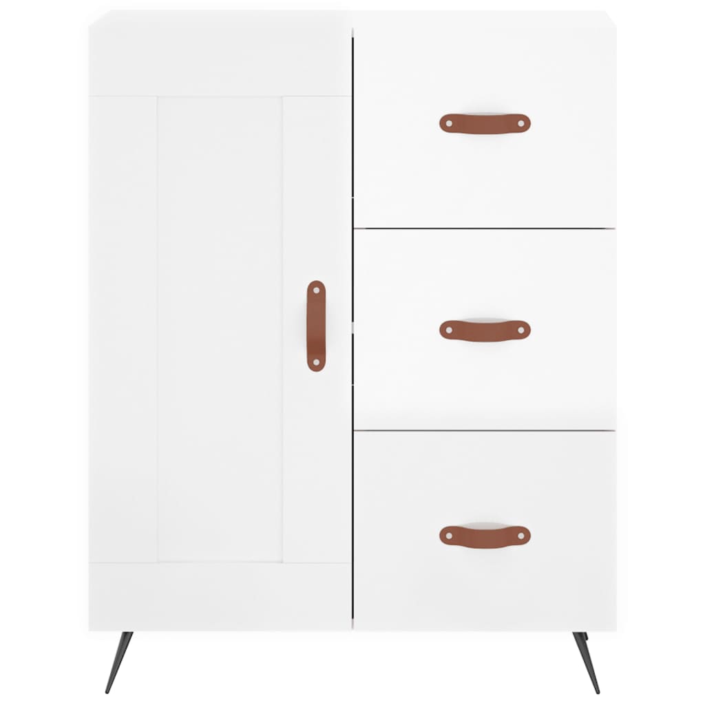 vidaXL Highboard High Gloss White 69.5x34x180 cm Engineered Wood