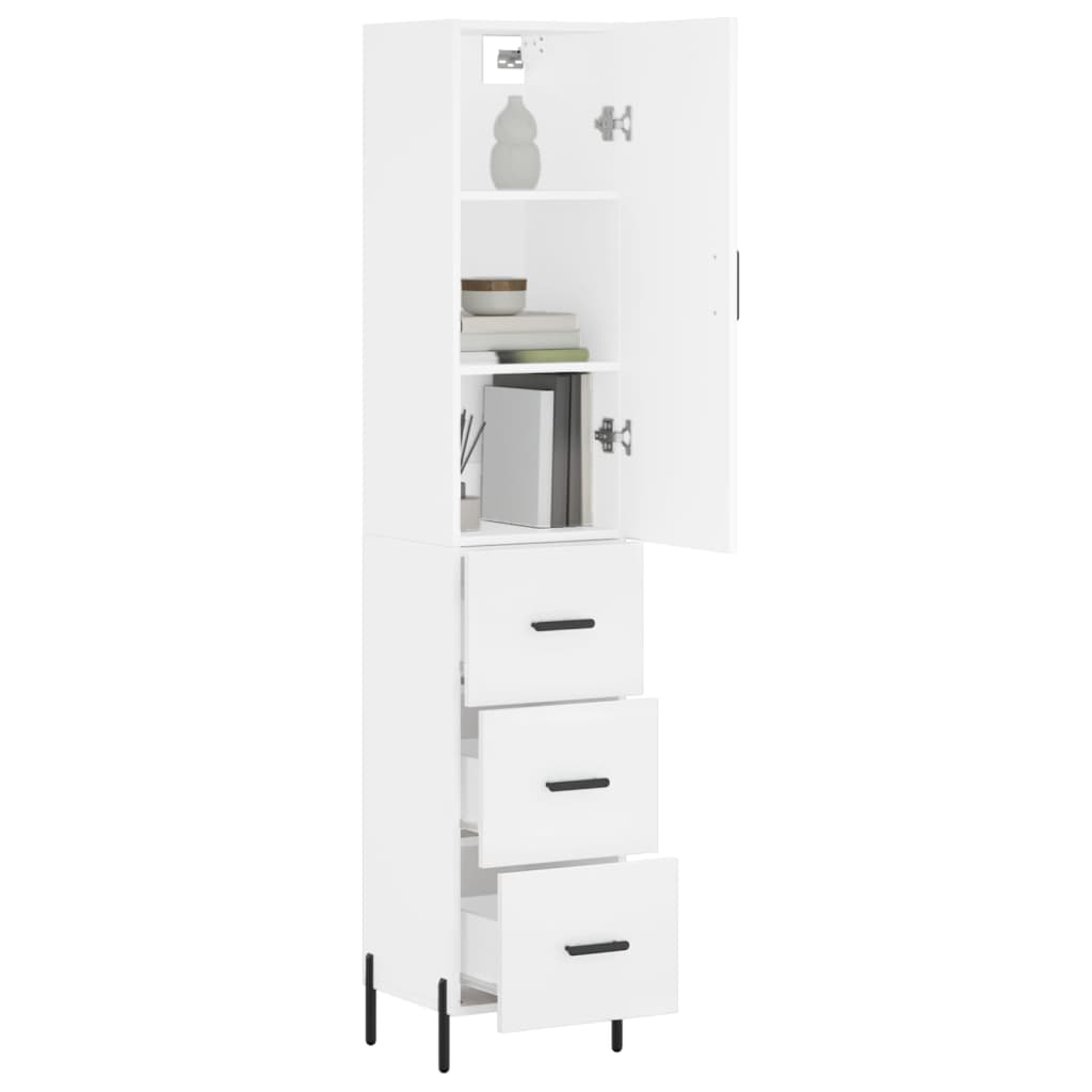 vidaXL Highboard White 34.5x34x180 cm Engineered Wood