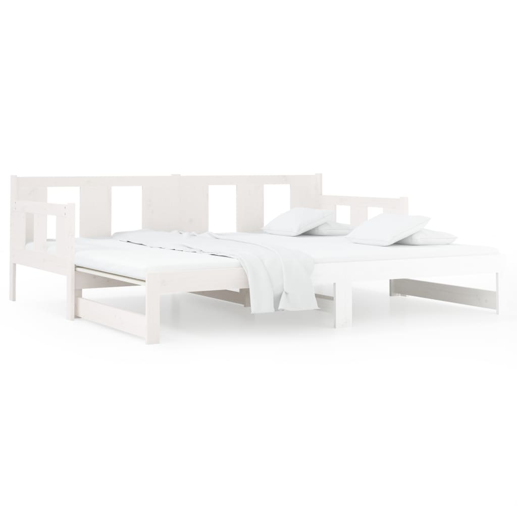 vidaXL Pull-out Day Bed without Mattress White 2x(80x200) cm