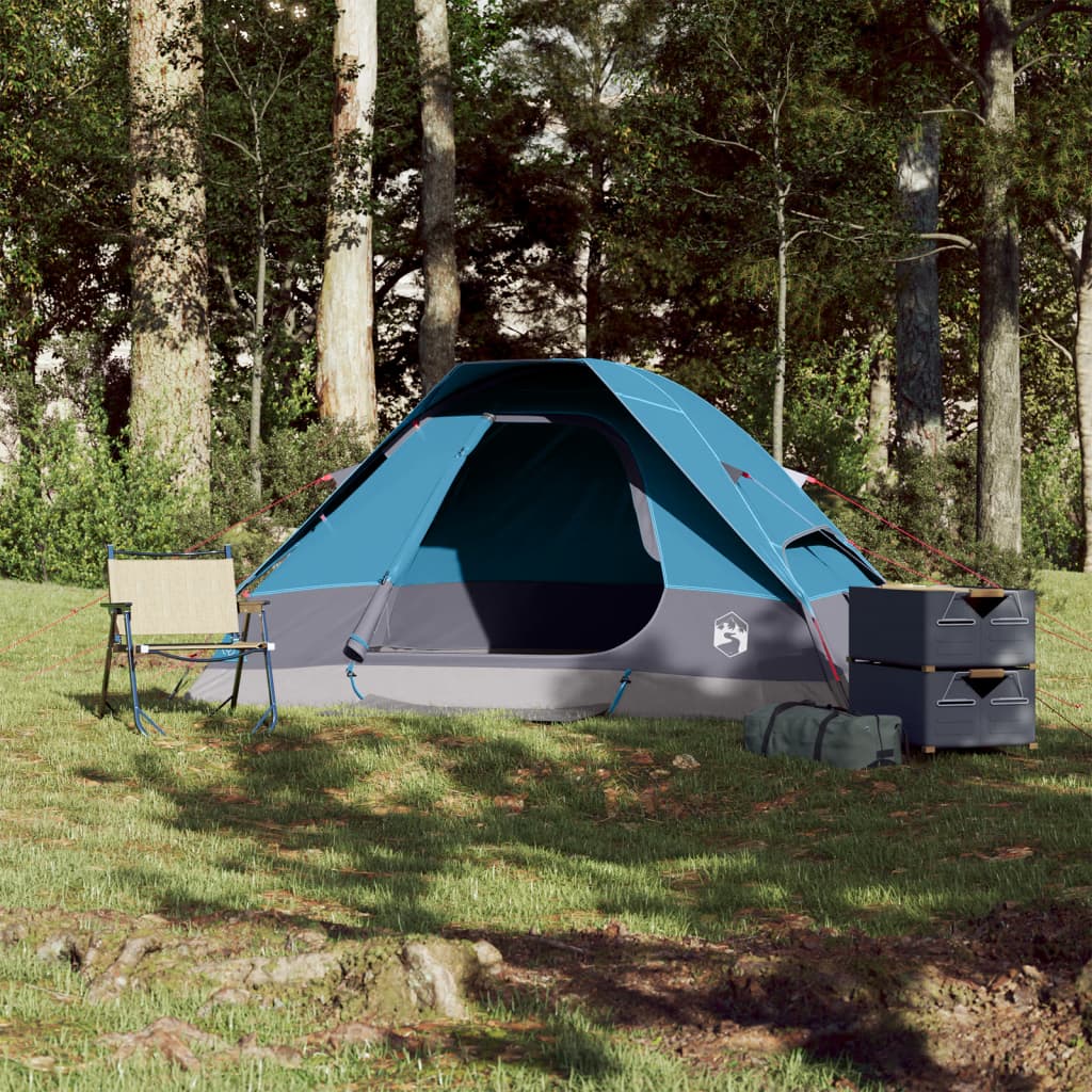 vidaXL Camping Tent Dome 2-Person Blue Waterproof