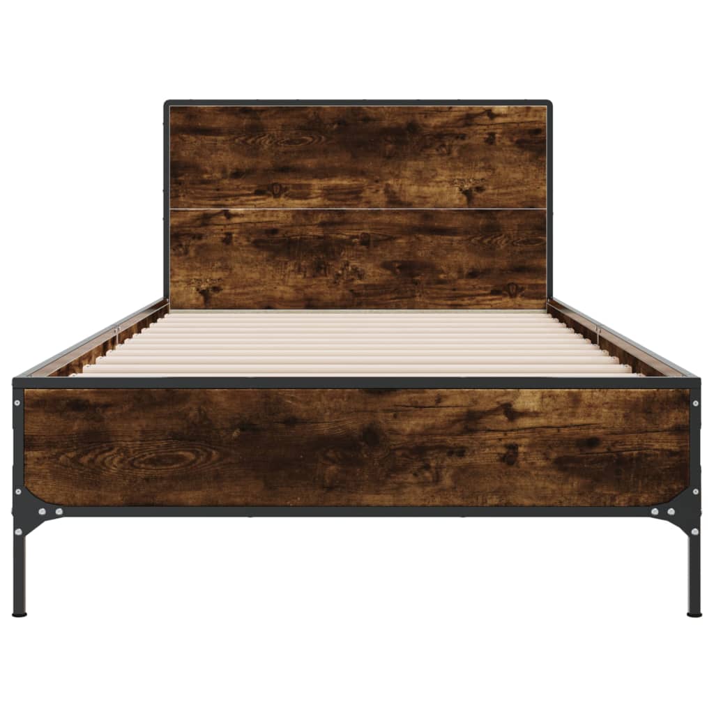 vidaXL Bed Frame without Mattress Smoked Oak 90x200 cm