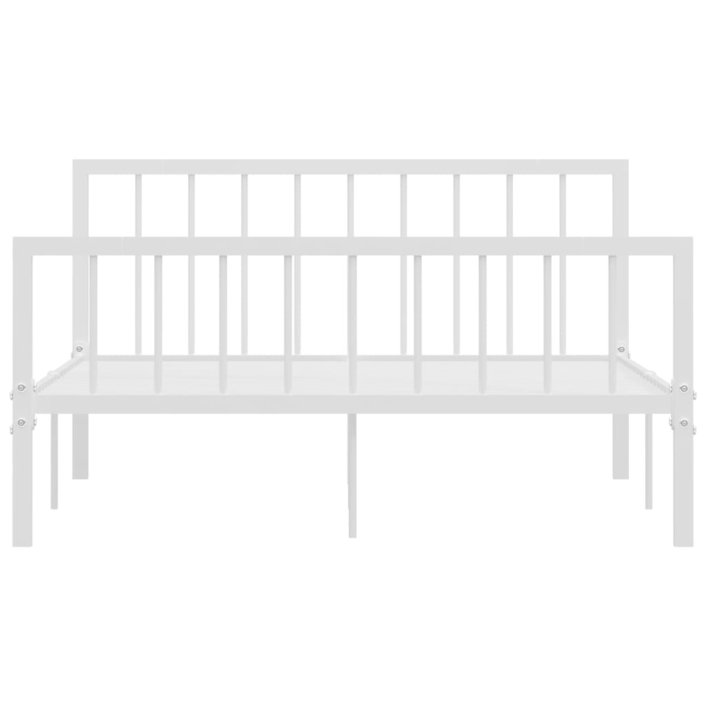 vidaXL Bed Frame without Mattress White Metal 140x200 cm