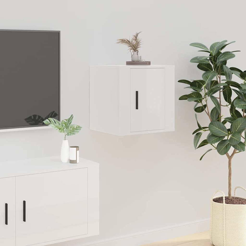 vidaXL Wall Mounted TV Cabinet High Gloss White 40x34,5x40 cm