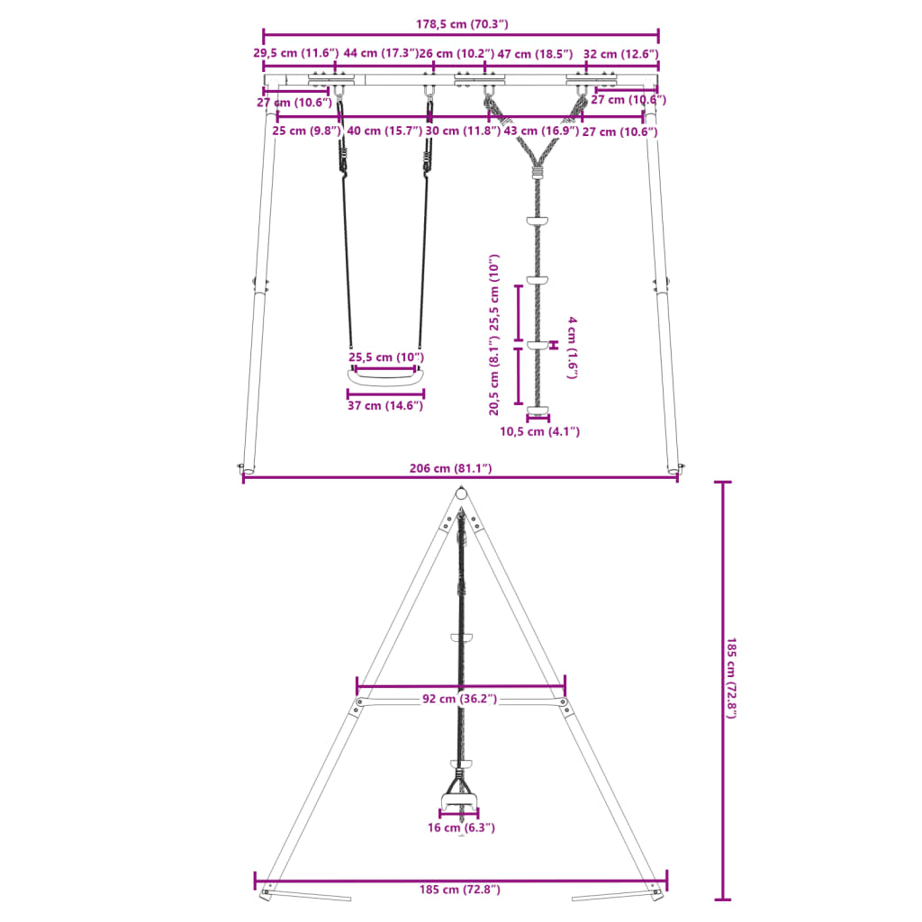 vidaXL Outdoor Swing Set with Swing and Disc Swing