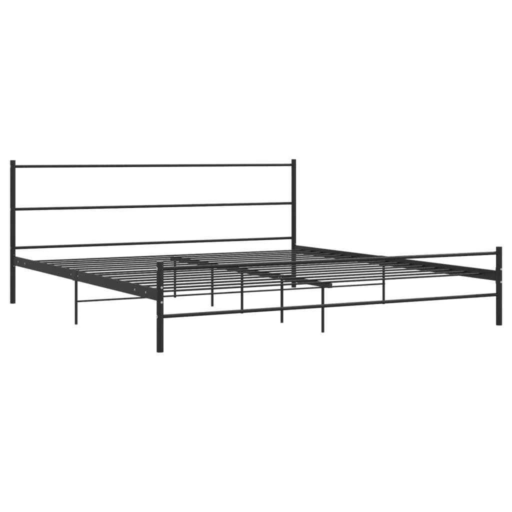 vidaXL Bed Frame without Mattress Black Metal 180x200 cm Super King