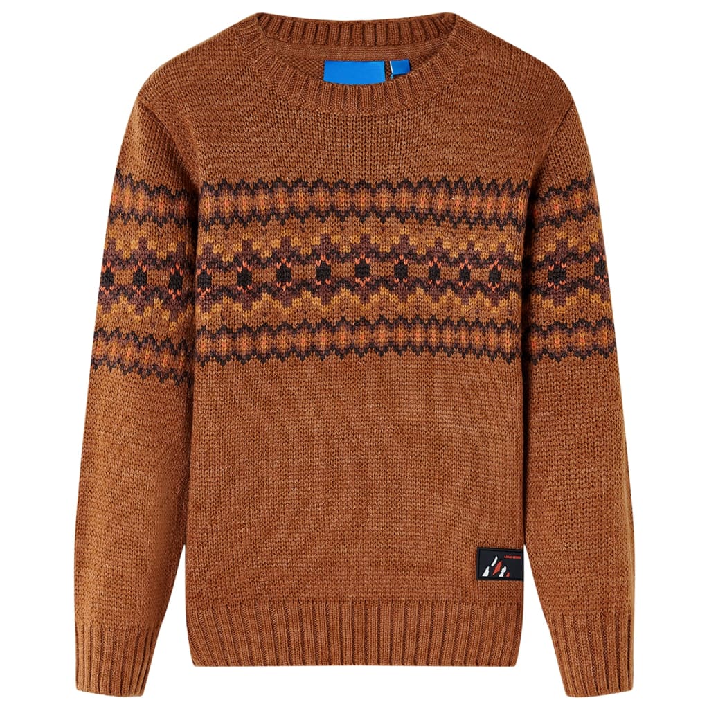 Kids' Sweater Knitted Cognac 140