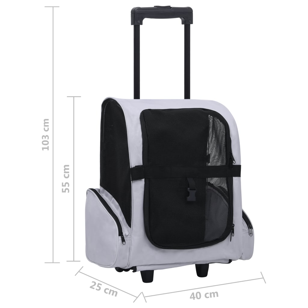 vidaXL Foldable Multipurpose Pet Trolley Grey