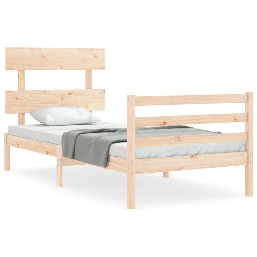 vidaXL Bed Frame without Mattress Single Solid Wood