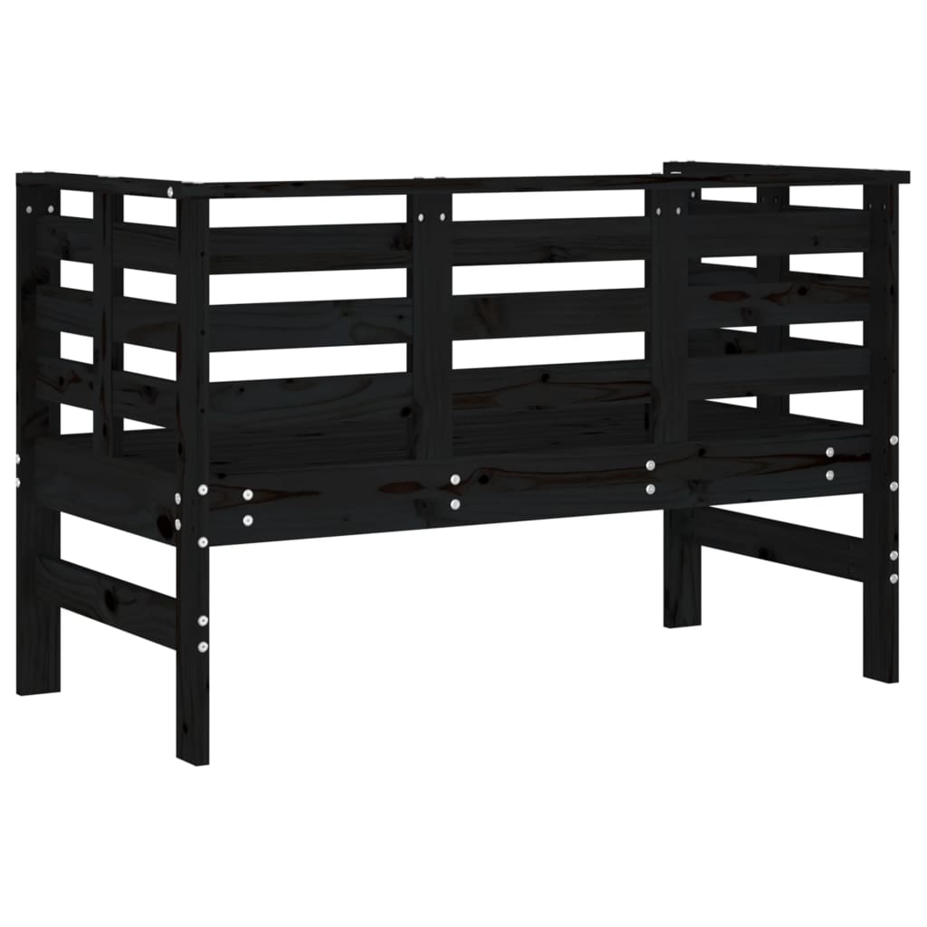 vidaXL Garden Bench Black 111.5x53x71 cm Solid Wood Pine