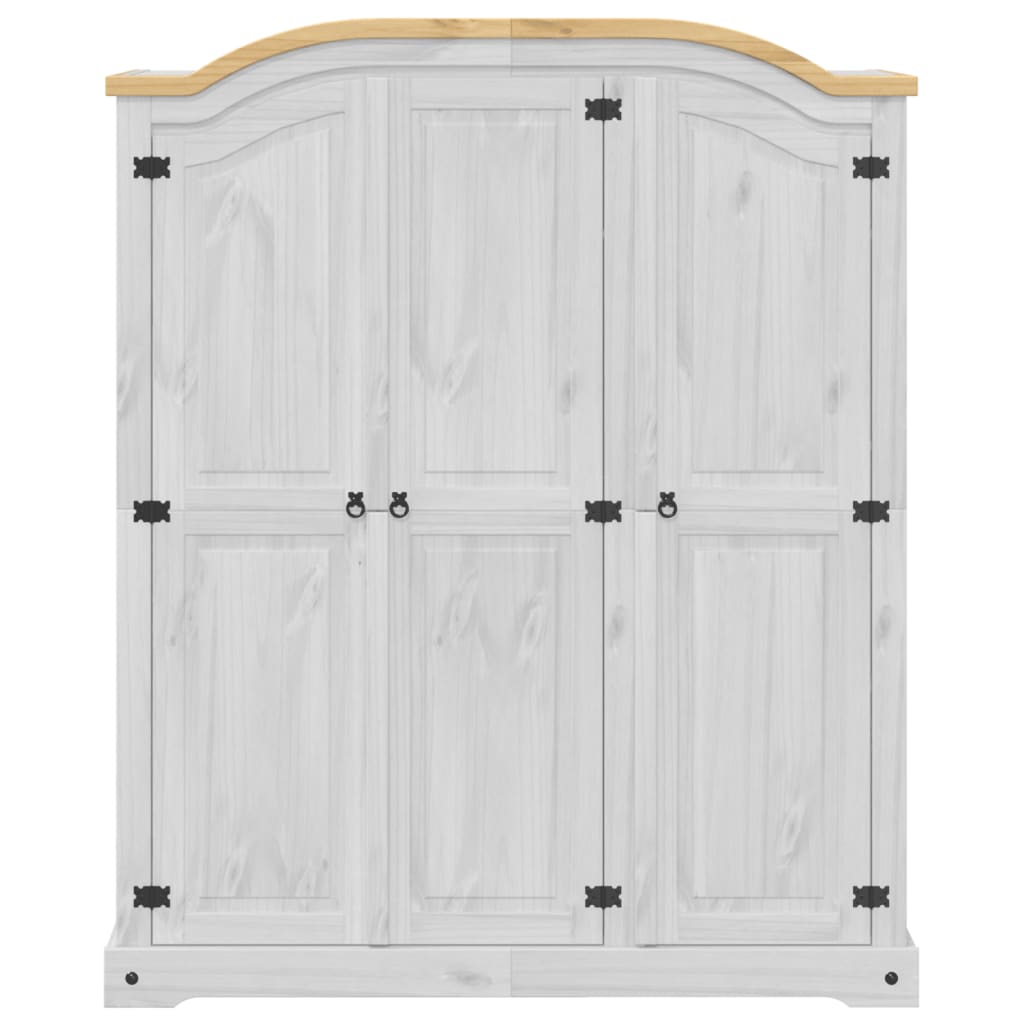 vidaXL Wardrobe Corona White 151.5x52x186 cm Solid Wood Pine