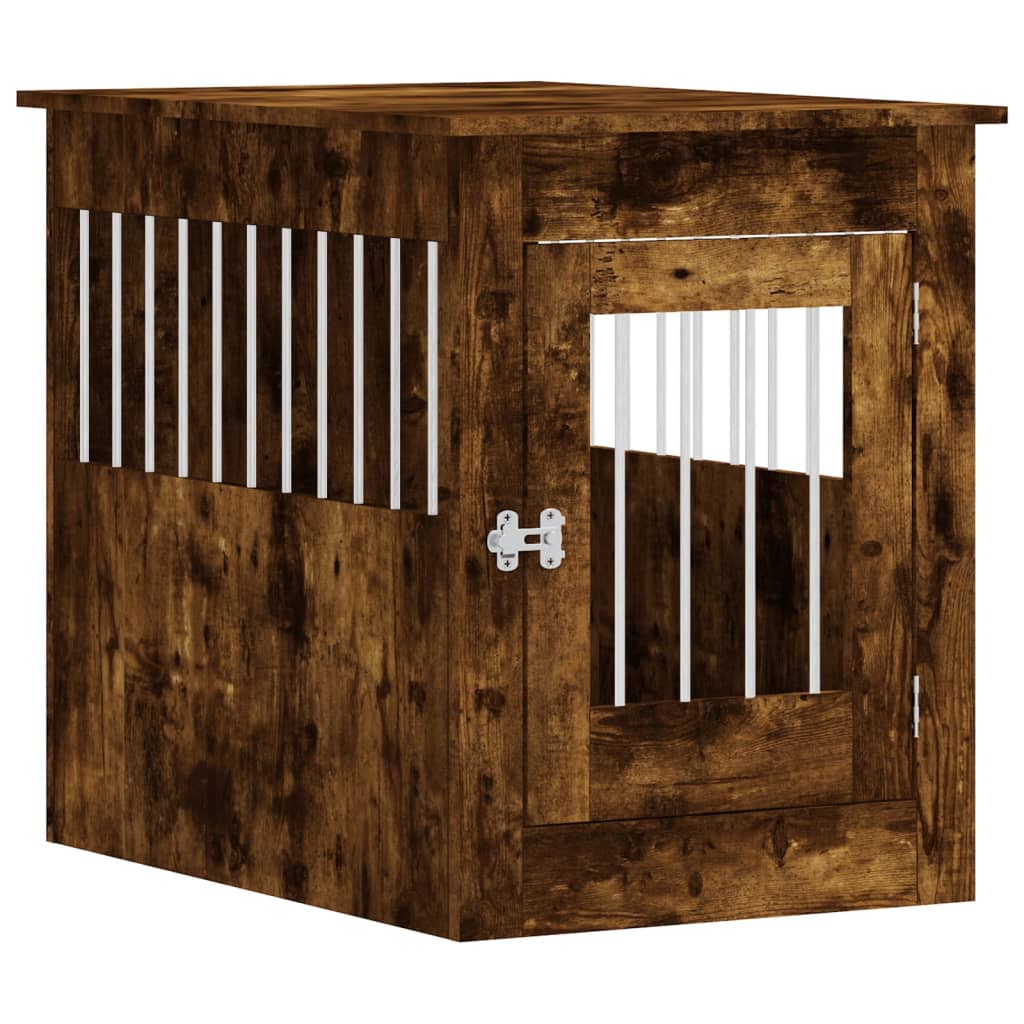 vidaXL Dog Crate Furniture Smoked Oak 55x80x68 cm Engineered Wood