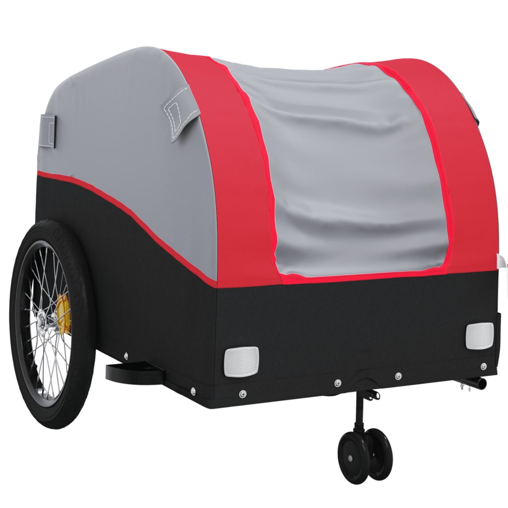 vidaXL Bike Trailer Black and Red 45 kg Iron