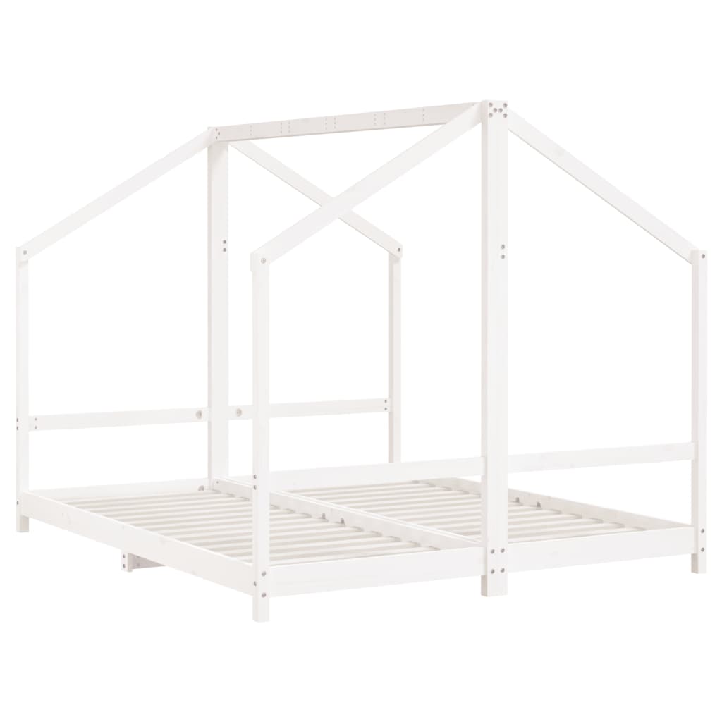 vidaXL Kids Bed Frame White 2x(80x200) cm Solid Wood Pine